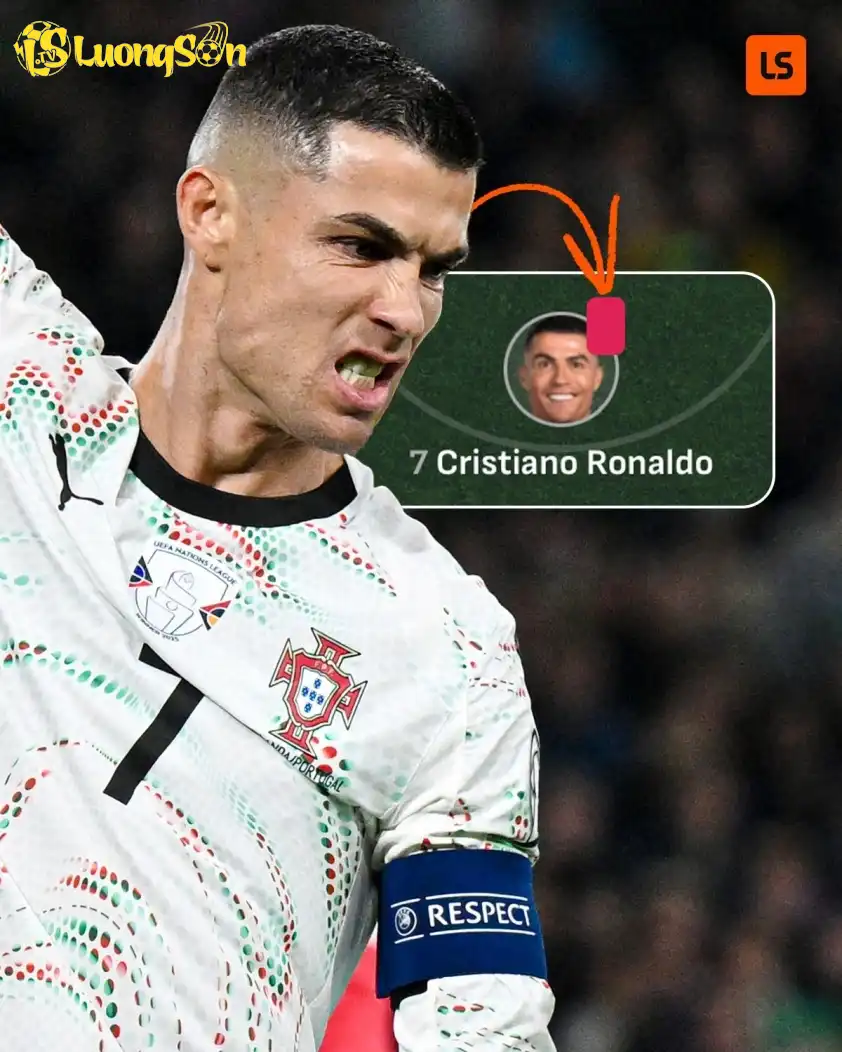 Ronaldo nhận thẻ đỏ trong trận đấu giữa Bồ Đào Nha vs Ireland