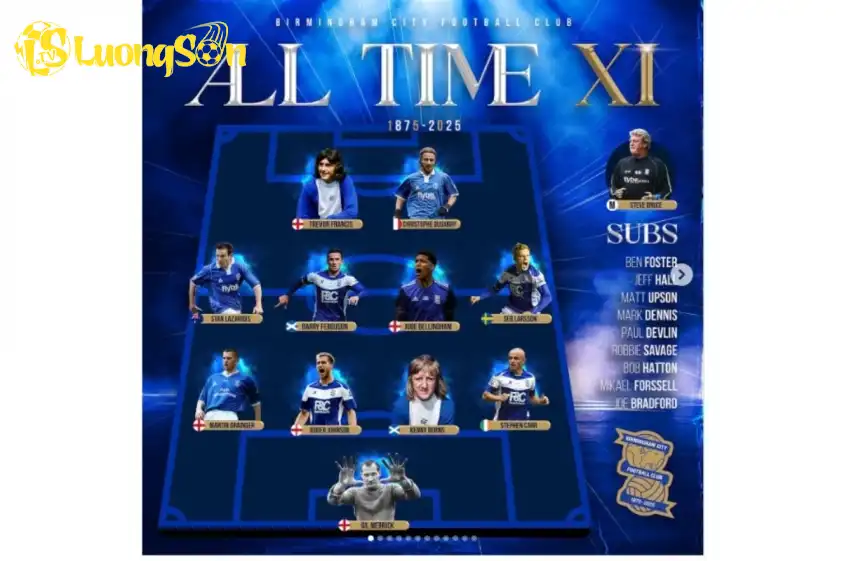 Đội hình hay nhất lịch sử Birmingham do fan bầu chọn Đội hình hay nhất lịch sử Birmingham do fan bầu chọn